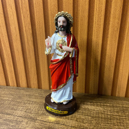 IMAGEM DE RESINA NACIONAL SAGRADO CORAÇÃO DE JESUS 14,5CM (1 UNIDADE)