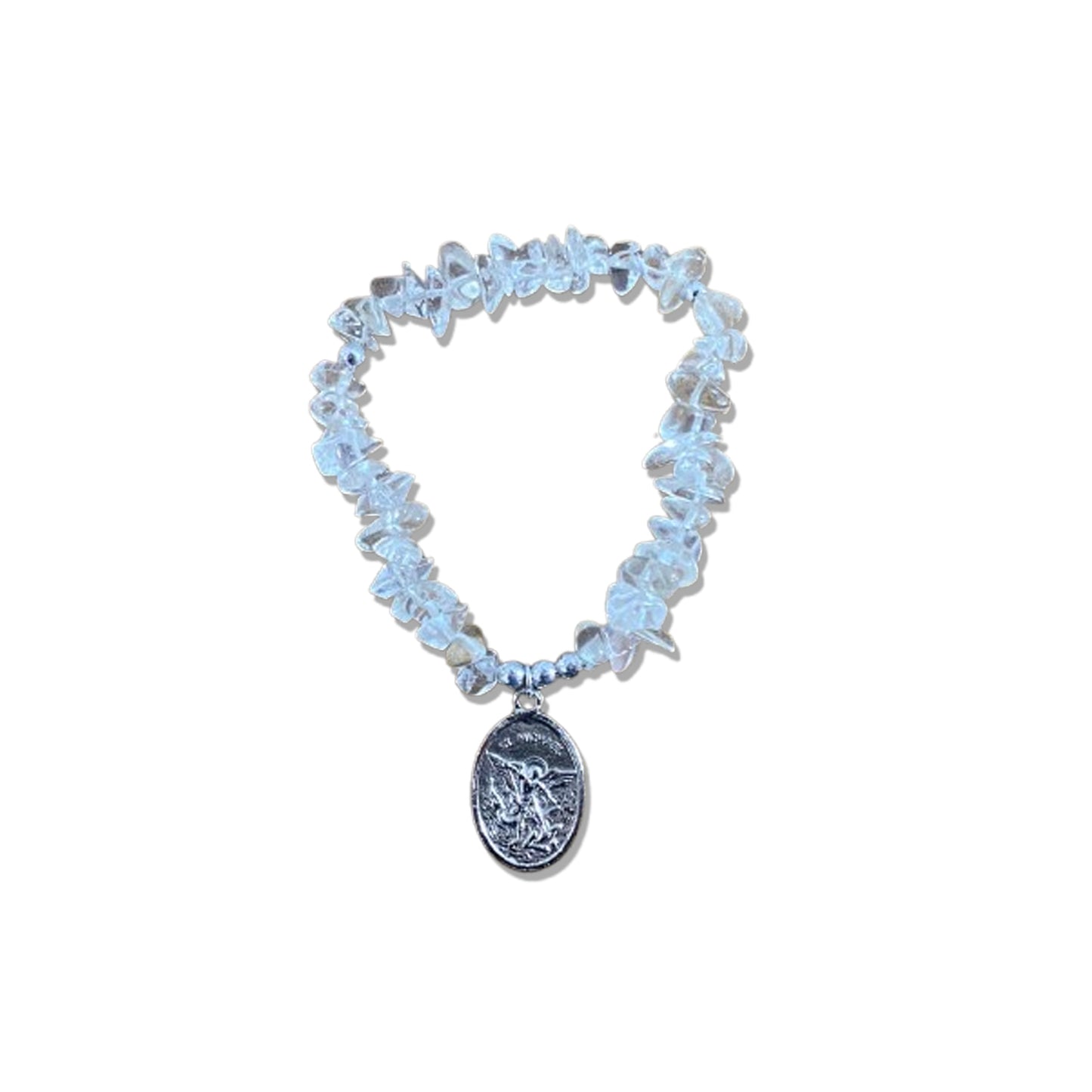 PULSEIRA CRISTAL SÃO MIGUEL ARCANJO E ANJO DA GUARDA  ( 1 UNIDADE)