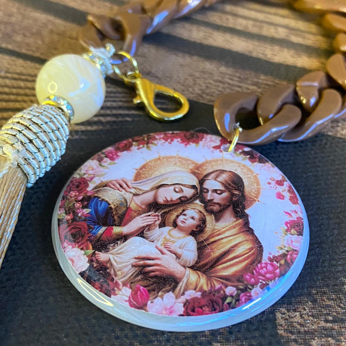 ELO DA CONSAGRAÇÃO  MEDALHÃO RESINADO SAGRADA FAMÍLIA (1 UNIDADE)