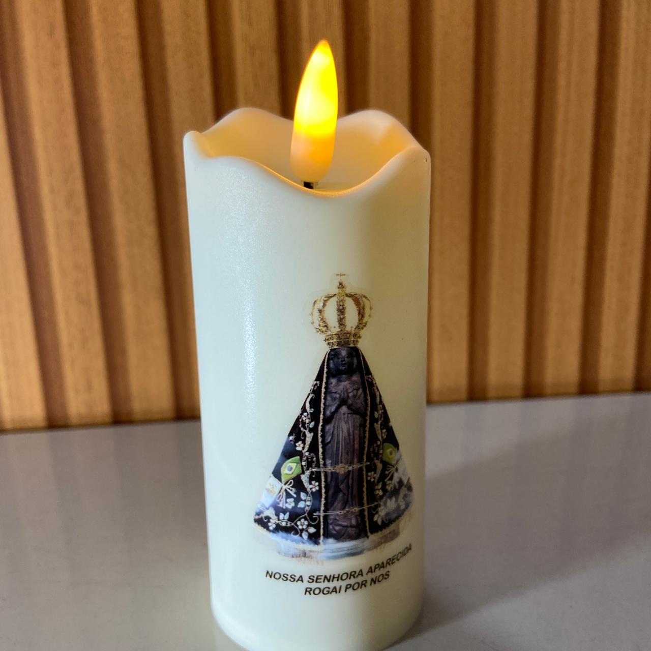 VELA ELETRÔNICA NOSSA SENHORA APARECIDA 11 CM (1 UNIDADE)