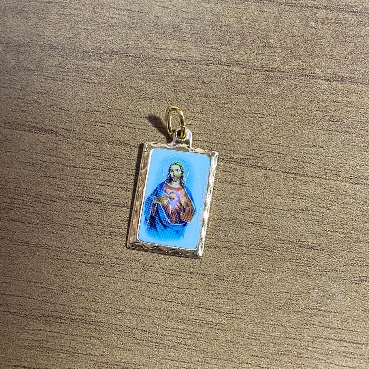 MEDALHA ALUMINIO QUADRADA SAGRADO CORAÇÃO DE JESUS (36 UNIDADES)