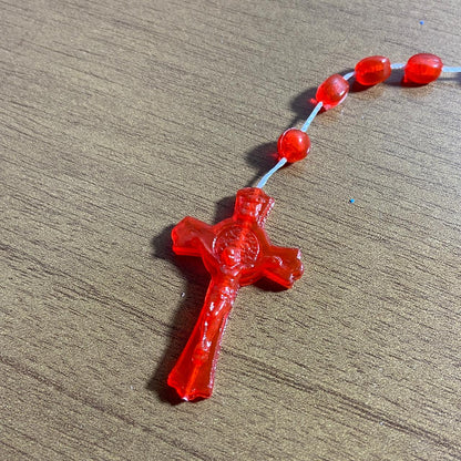 TERÇO ACRÍLICO G VERMELHO BRILHOSO 6MM (12 UNIDADES)