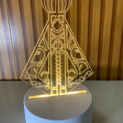 ABAJUR COM LED NOSSA SENHORA APARECIDA 18CM (1 UNIDADE)