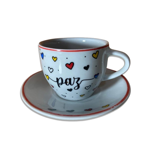 XÍCARA COM PIRES PAZ MOD2 200ML (1 UNIDADE)
