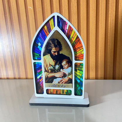 CAPELA MDF VITRAL SÃO JOSÉ 18CM (1 UNIDADE)