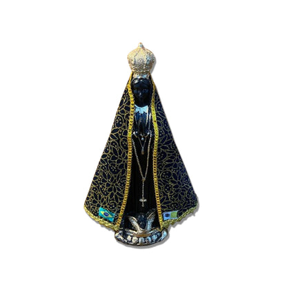 IMAGEM DE GESSO NOSSA SENHORA APARECIDA COM MANTO MOD3 45CM (1 UNIDADE)