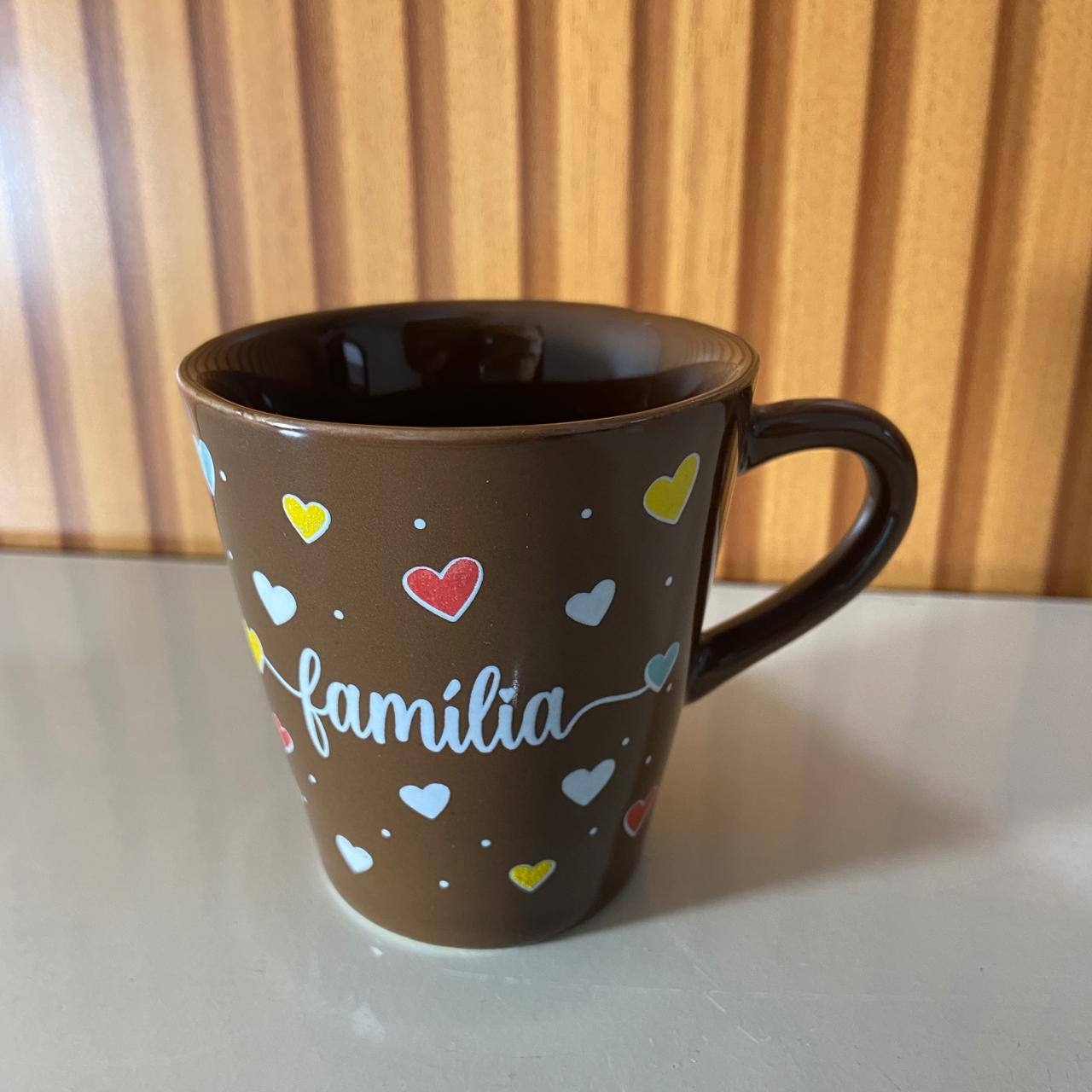 XÍCARA MARROM FAMÍLIA 120ML (1 UNIDADE)