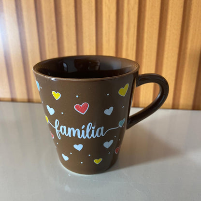 XÍCARA MARROM FAMÍLIA 120ML (1 UNIDADE)
