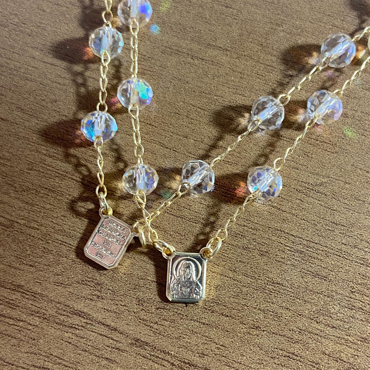 PULSEIRA ESCAPULARIO CRISTAL FURTA-COR  (3 UNIDADES)