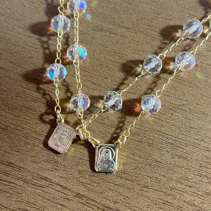 PULSEIRA ESCAPULARIO CRISTAL FURTA-COR  (3 UNIDADES)