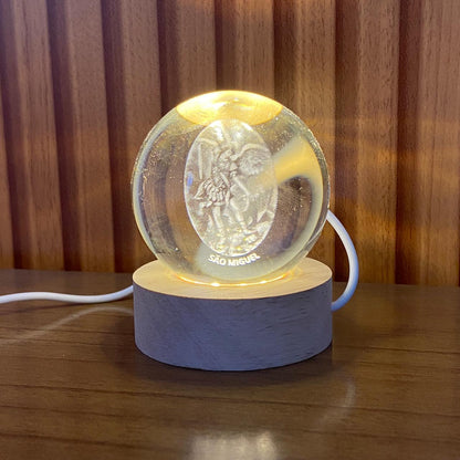 LUMINÁRIA LED BOLA DE VIDRO SÃO MIGUEL ARCANJO (1 UNIDADE)