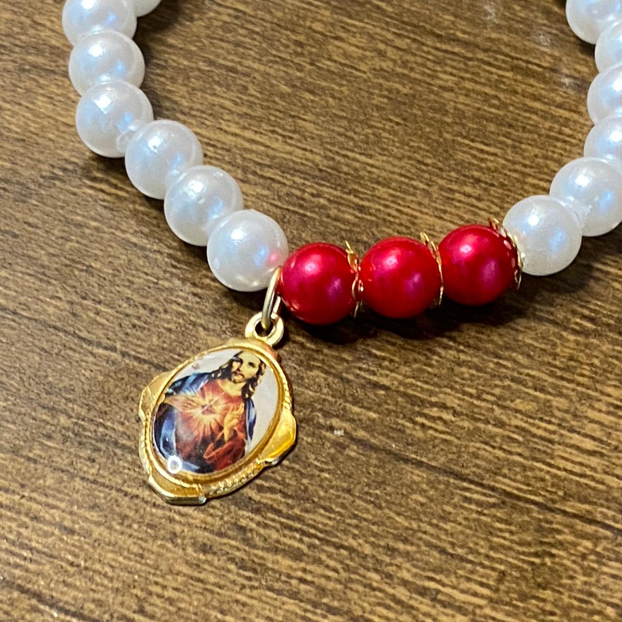 PULSEIRA PÉROLA SAGRADO CORAÇÃO DE JESUS   (01 UNIDADE)