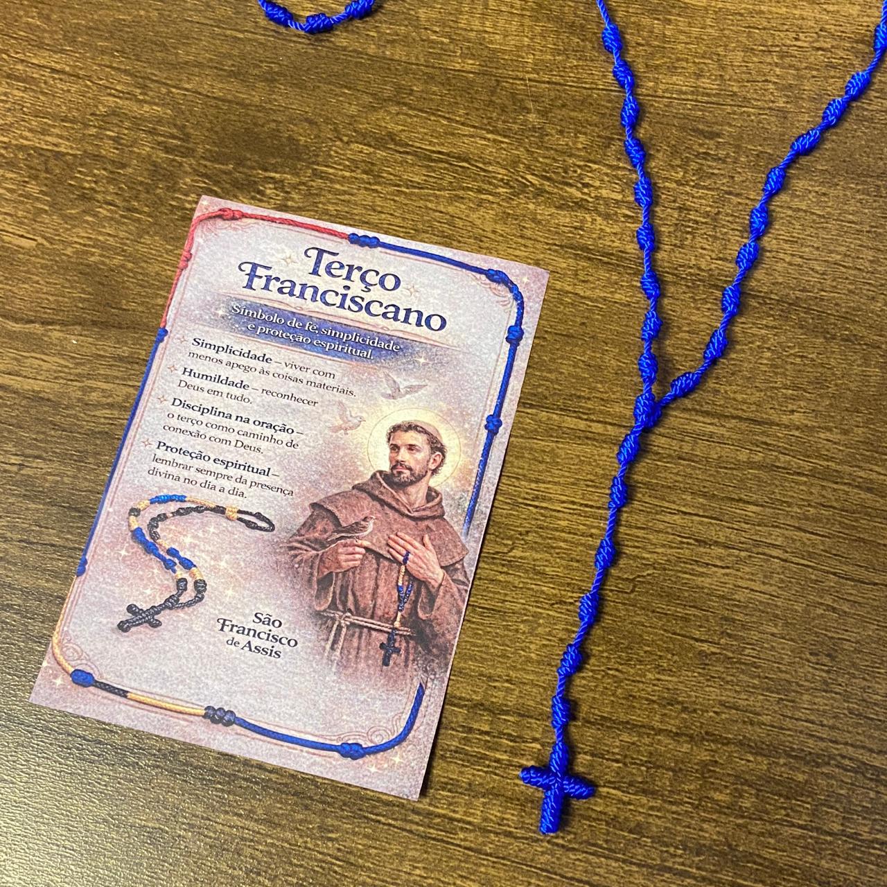 TERÇO FRANCISCANO AZUL  (1 UNIDADES)