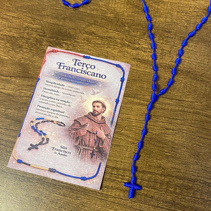 TERÇO FRANCISCANO AZUL  (1 UNIDADES)