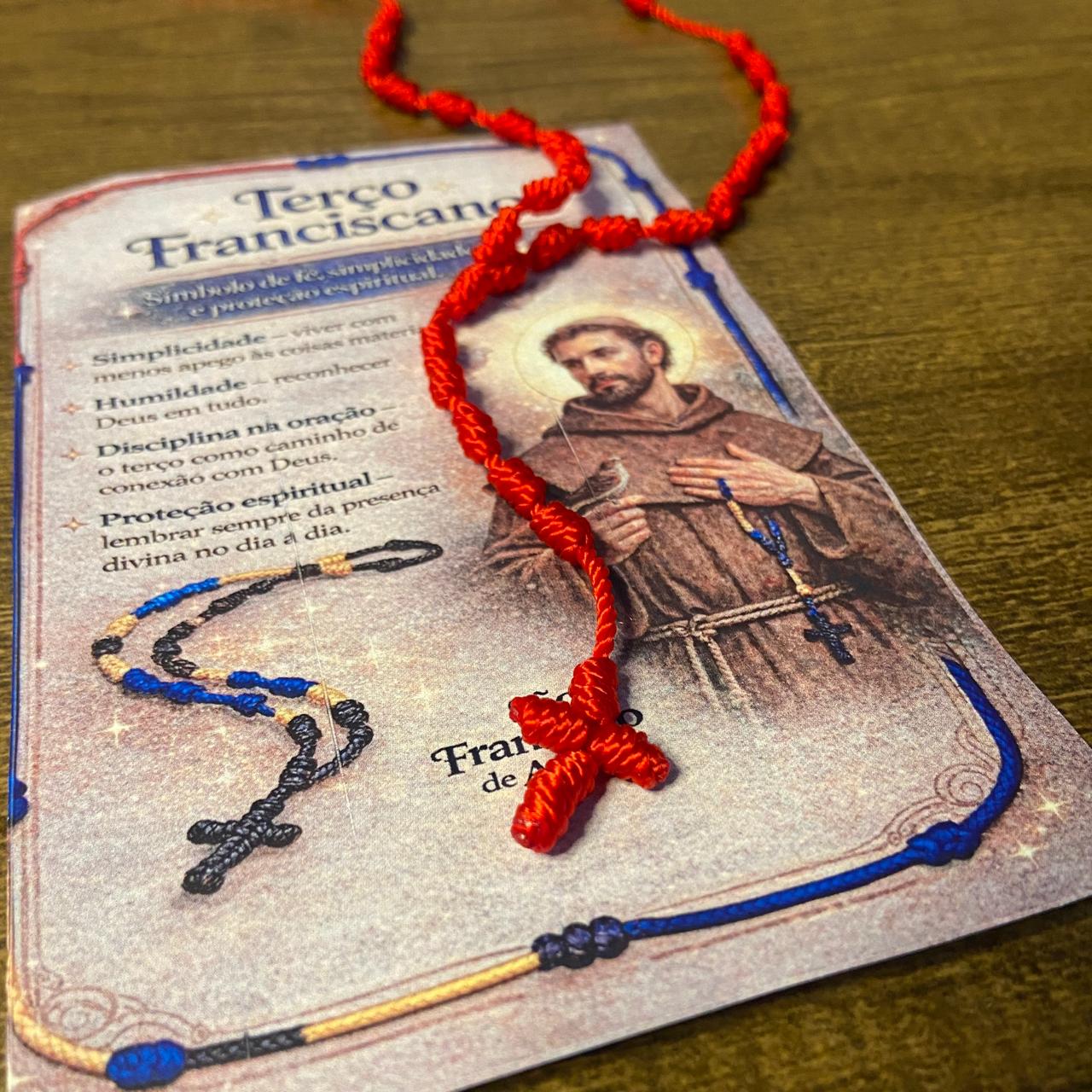 TERÇO FRANCISCANO VERMELHO  (1 UNIDADES)