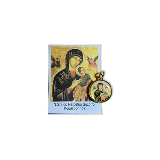 MEDALHA DUPLA FACE NOSSA SENHORA DO PERPÉTUO SOCORRO (12 UNIDADES)