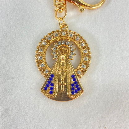 CHAVEIRO LUXO NOSSA SENHORA APARECIDA COM STRASS MOD2 (6 UNIDADES)