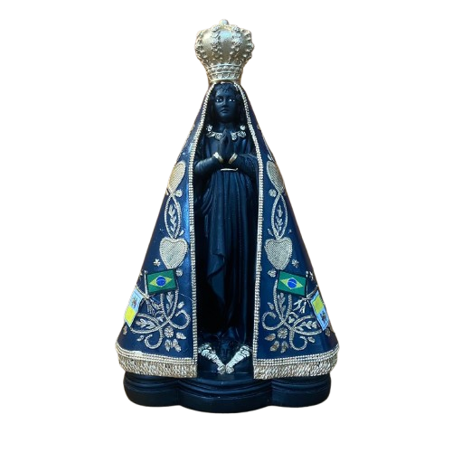 IMAGEM DE GESSO NOSSA SENHORA APARECIDA PINTADA 37CM  (1 UNIDADE)