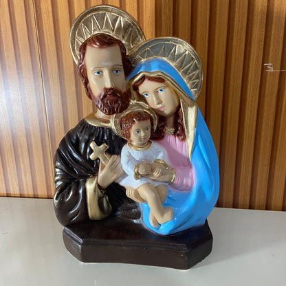 BUSTO DE GESSO SAGRADA FAMÍLIA 28CM (1 UNIDADE)