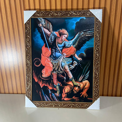 QUADRO COM MOLDURA RESINADO SÃO MIGUEL ARCANJO 44CMX34CM (1 UNIDADE)