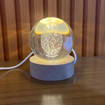 LUMINÁRIA LED BOLA DE VIDRO SÃO MIGUEL ARCANJO (1 UNIDADE)