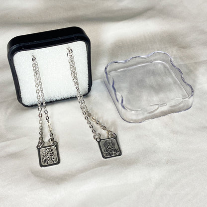 ESCAPULÁRIO INOX LASER SAGRADO CORAÇÃO DE  JESUS E SÃO JOSÉ  (6 UNIDADES)