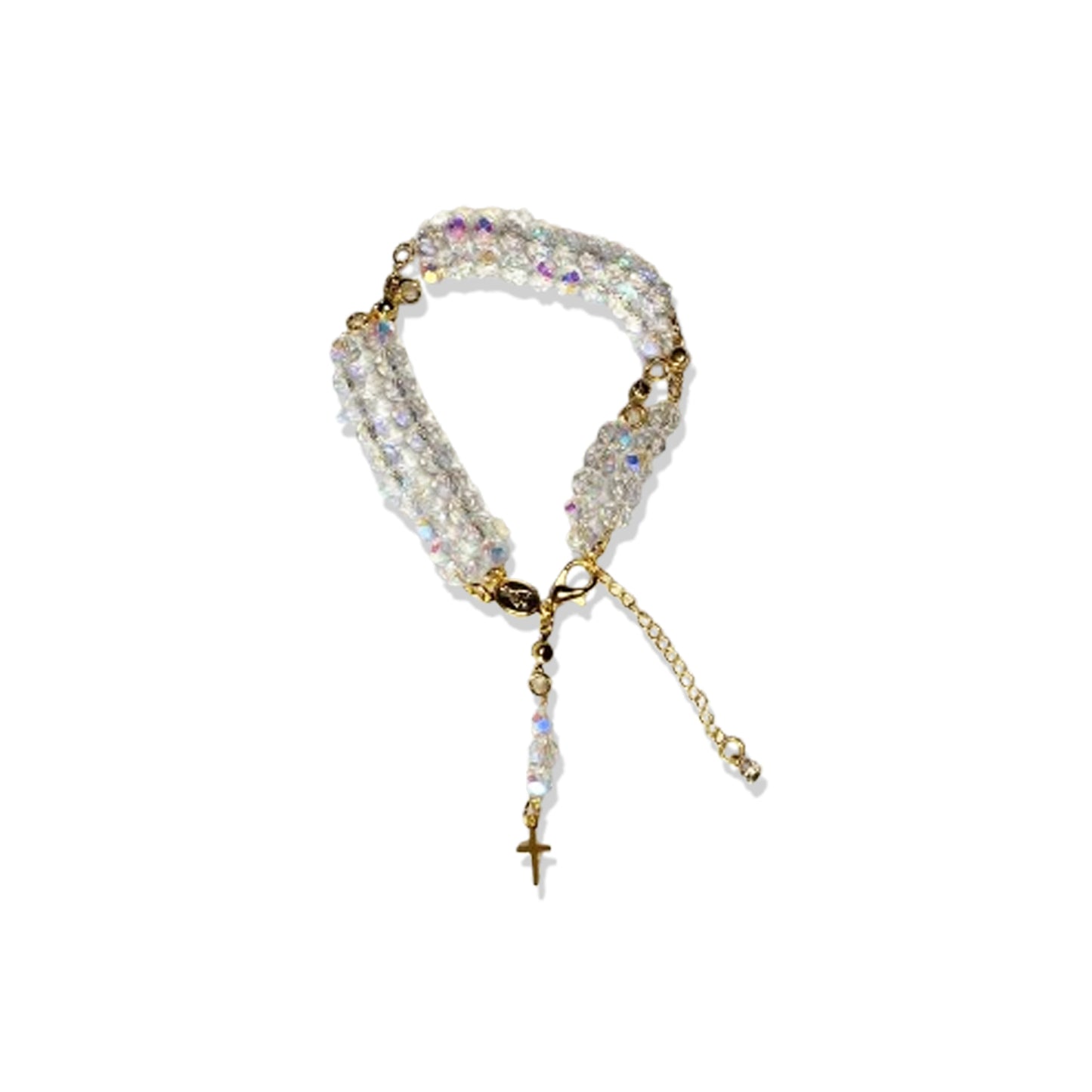 TERÇO PULSEIRA CRISTAL FURTA-COR (3 UNIDADES)