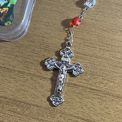 TERÇO SEMICRISTAL NA CAIXINHA SÃO MIGUEL ARCANJO 6MM (6 UNIDADES)