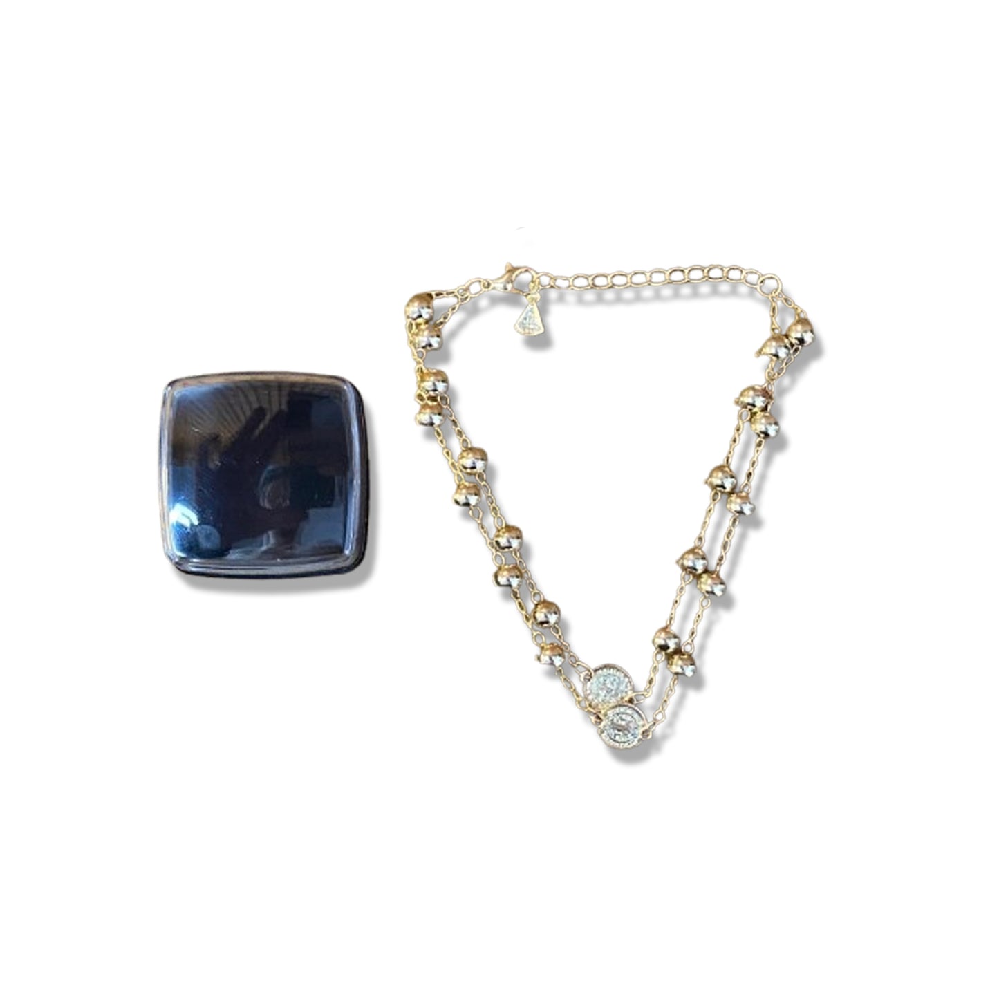 PULSEIRA ESCAPULARIO DOURADO MEDALHA SÃO BENTO  (3 UNIDADES)