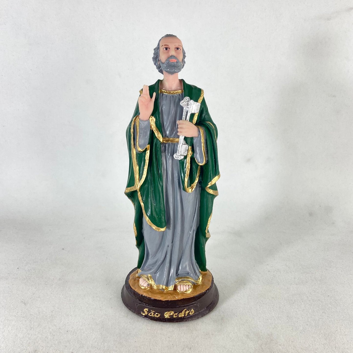 IMAGEM DE RESINA NACIONAL SÃO PEDRO 20CM (1 UNIDADE)