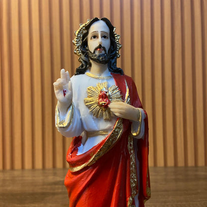 IMAGEM DE RESINA NACIONAL SAGRADO CORAÇÃO DE JESUS 20CM (1 UNIDADE)