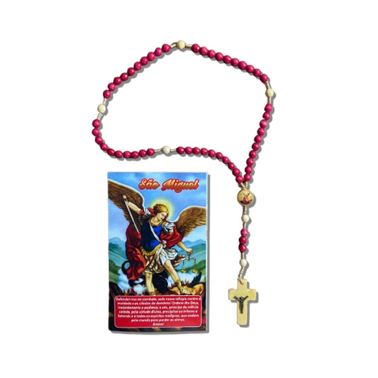 TERÇO DE MADEIRA SÃO MIGUEL ARCANJO 6MM MOD3 (3 UNIDADES)