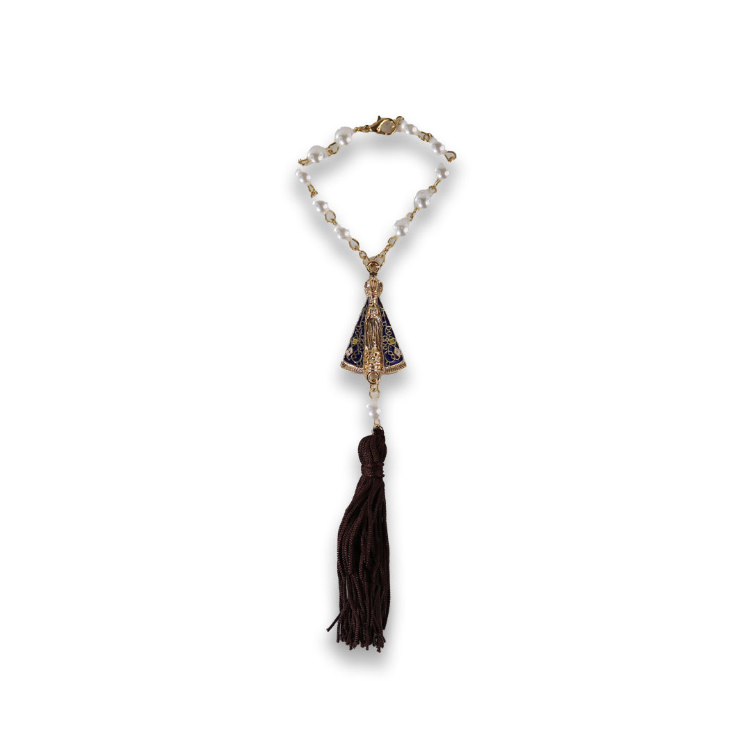 DEZENA PARA CARRO NOSSA SENHORA APARECIDA PEROLA 08MM (6 UNIDADES)