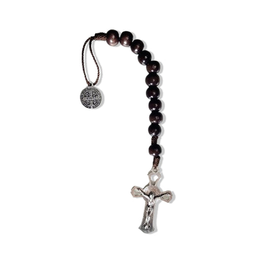 DEZENA DE MADEIRA ABERTA MEDALHA SÃO BENTO 23CM (3 UNIDADES)