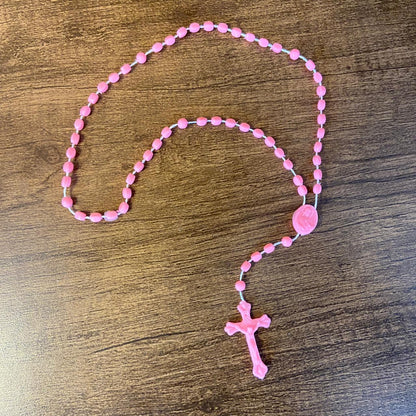 TERÇO ACRÍLICO P ROSA  (12 UNIDADES)