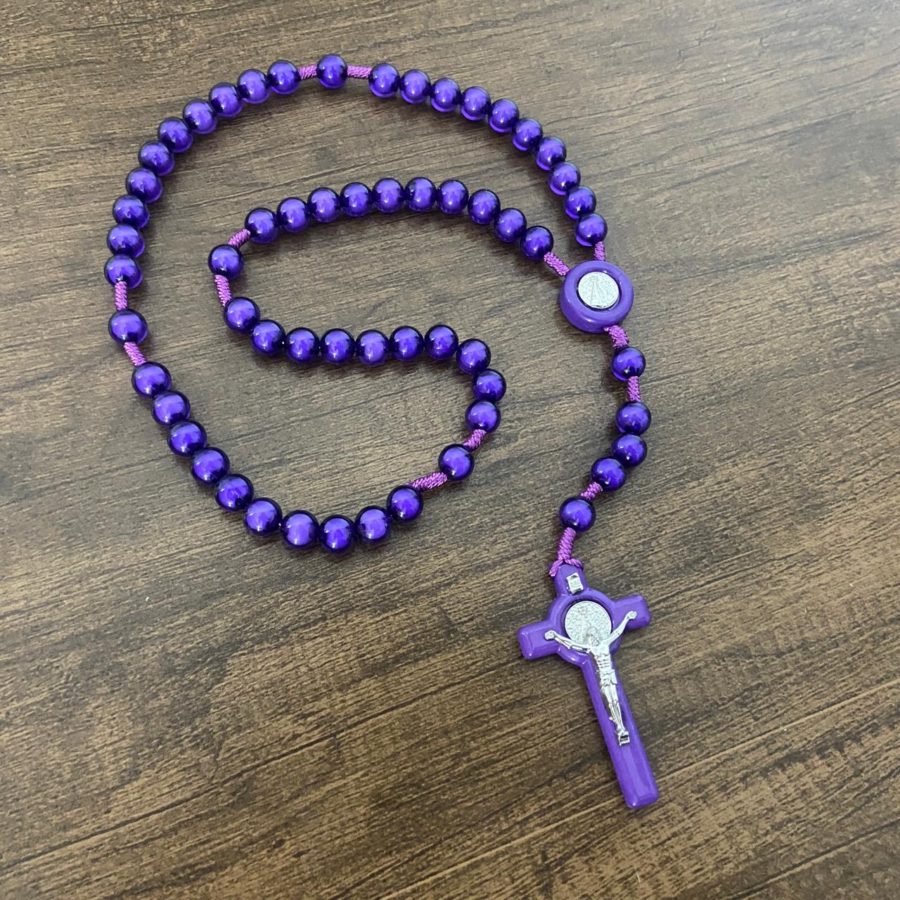 TERÇO NOSSA SENHORA APARECIDA  ROXO 10MM (6 UNIDADES)