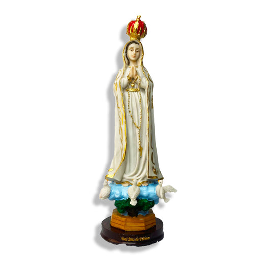 IMAGEM DE RESINA NACIONAL NOSSA SENHORA DE FÁTIMA 31CM (1 UNIDADE)
