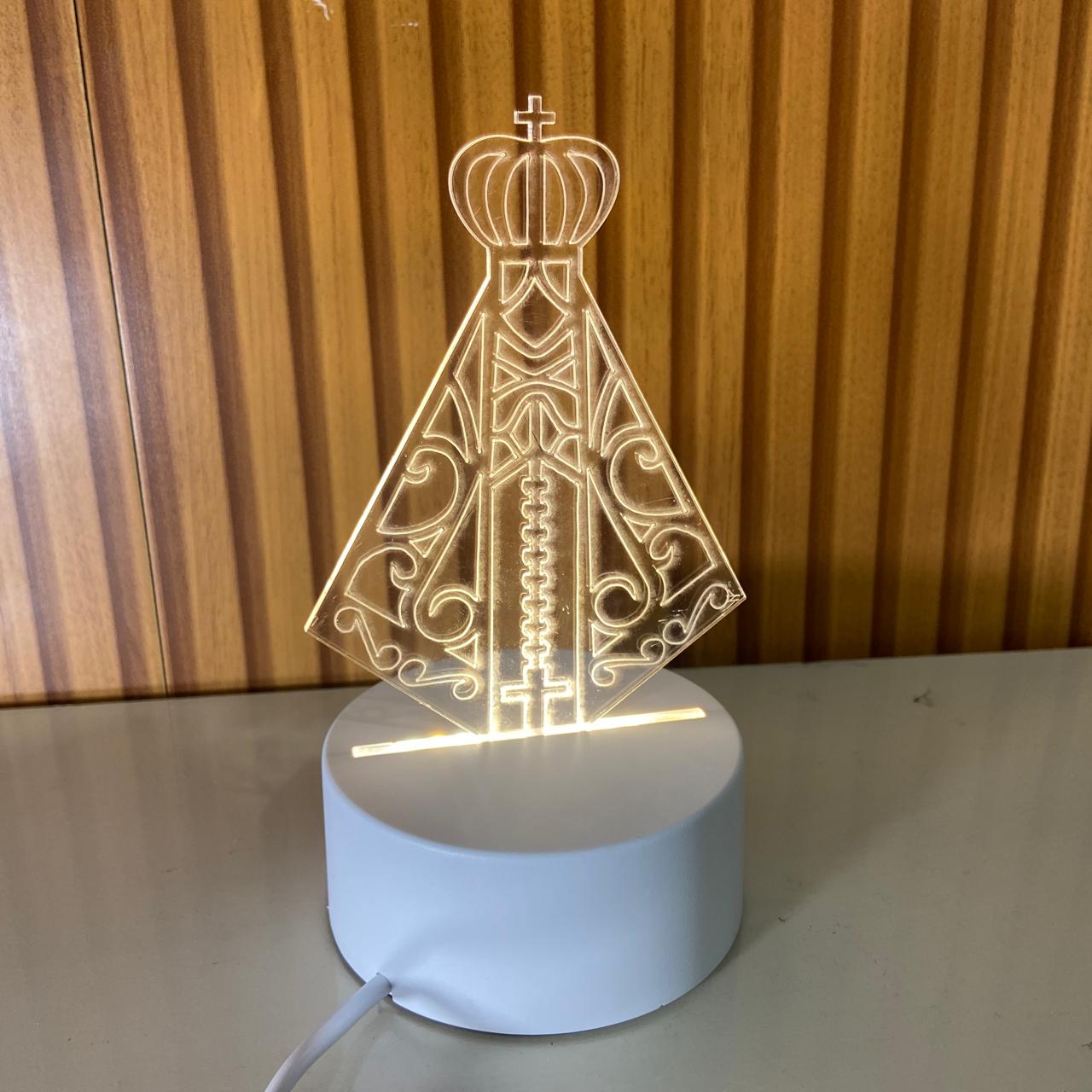 ABAJUR COM LED NOSSA SENHORA APARECIDA 18CM (1 UNIDADE)