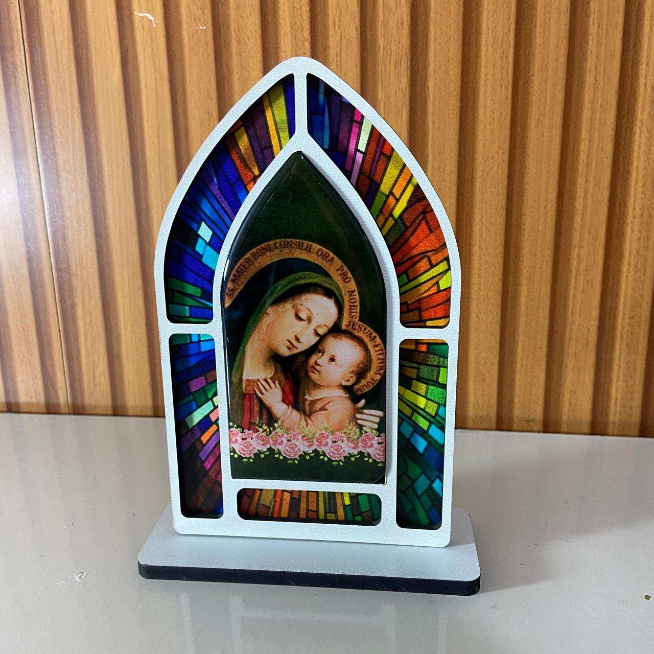 CAPELA MDF VITRAL NOSSA SENHORA DO BOM CONSELHO 18CM (1 UNIDADE)