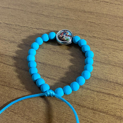 PULSEIRA EMBORRACHADA SÃO MIGUEL ARCANJO AZUL REGULÁVEL (6 UNIDADES)