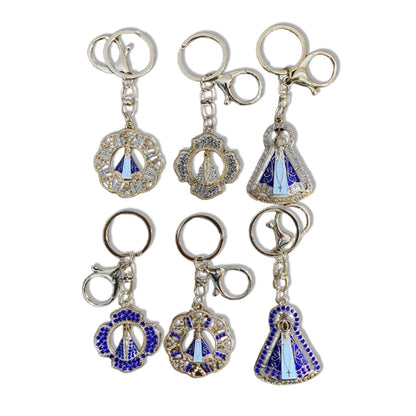 CHAVEIRO LUXO COM MOSQUETE NOSSA SENHORA APARECIDA MODELOS SORTIDOS (6 UNIDADES)