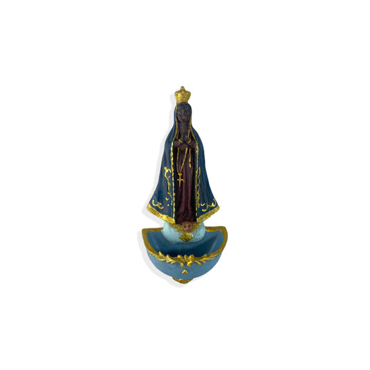 PORTA AGUA BENTA RESINA IMPORTADA NOSSA SENHORA APARECIDA 17CM (1 UNIDADE)