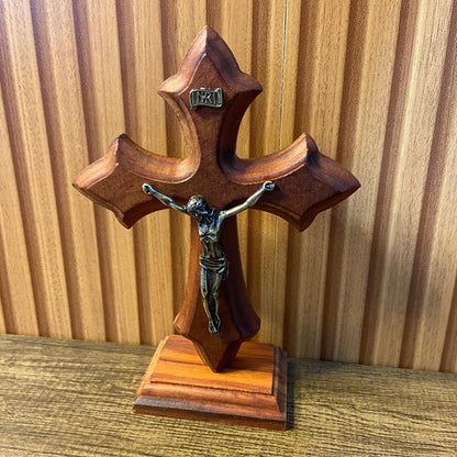 CRUCIFIXO MADEIRA DE MESA  20,5CM (1 UNIDADE)