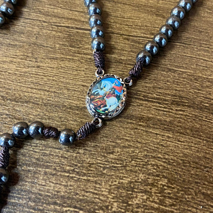 TERÇO DE HEMATITA SÃO JORGE 6MM (3 UNIDADES)