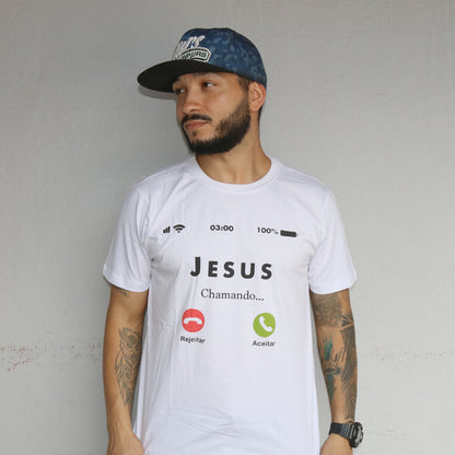 CAMISETA BEGE JESUS CHAMANDO TAMANHO PP (1 UNIDADE)