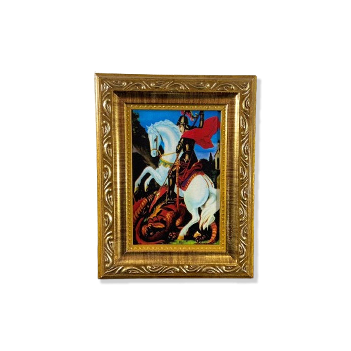 QUADRO COM MOLDURA RESINADO SÃO JORGE 20,5X15,5 (1 UNIDADE)