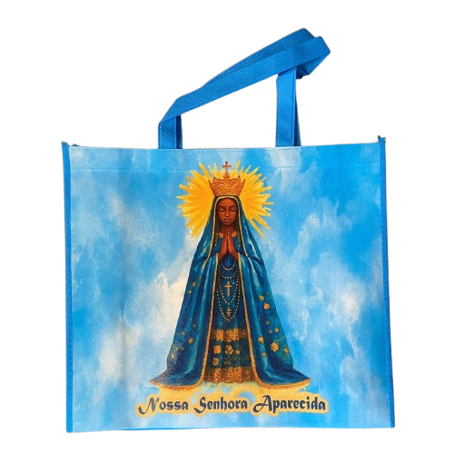 SACOLA DE COMPRAS LAMINADA NOSSA SENHORA APARECIDA 35x40CM   (1 UNIDADE)