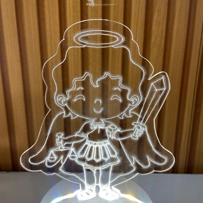 ABAJUR COM LED SÃO MIGUEL ARCANJO 18,5CM (1 UNIDADE)