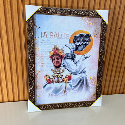 QUADRO COM MOLDURA RESINADO NOSSA SENHORA DE SALETTE 44CMX34CM (1 UNIDADE)