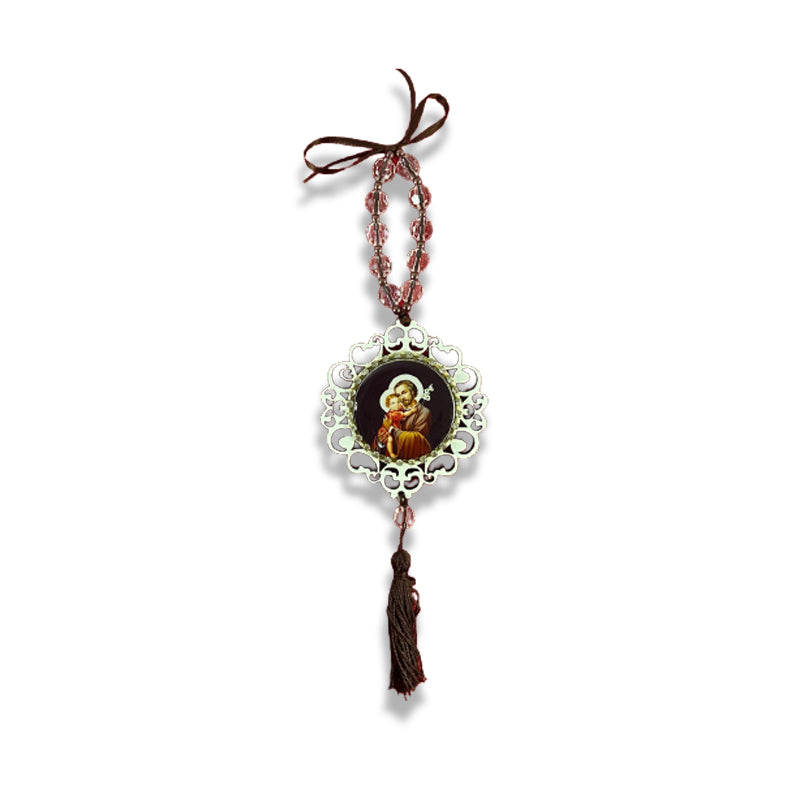 MEDALHÃO DE PORTA RESINADO COM STRASS SÃO JOSÉ (1 UNIDADE)
